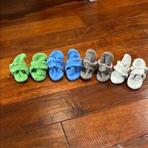 Cozy Kids' Booties - Green, Blue, Gray